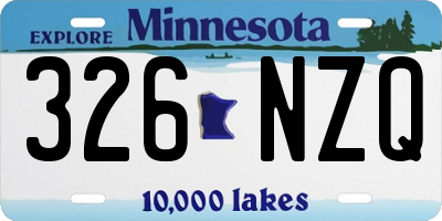 MN license plate 326NZQ