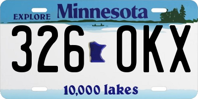 MN license plate 326OKX