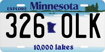 MN license plate 326OLK