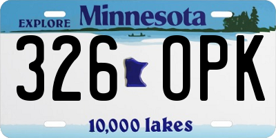 MN license plate 326OPK