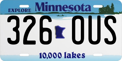 MN license plate 326OUS