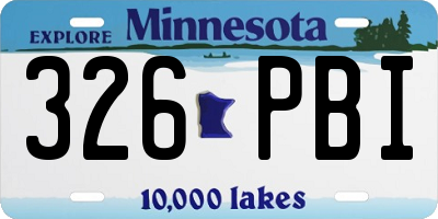MN license plate 326PBI