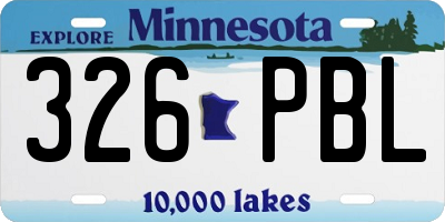 MN license plate 326PBL