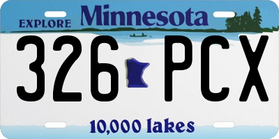 MN license plate 326PCX