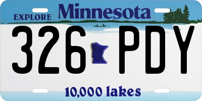 MN license plate 326PDY