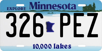 MN license plate 326PEZ