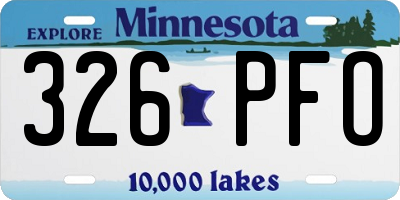 MN license plate 326PFO