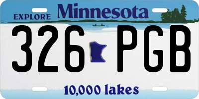 MN license plate 326PGB