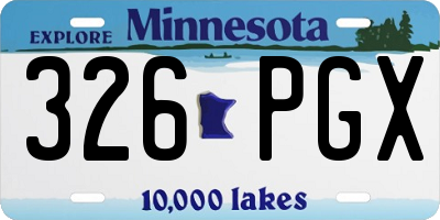 MN license plate 326PGX