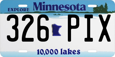 MN license plate 326PIX