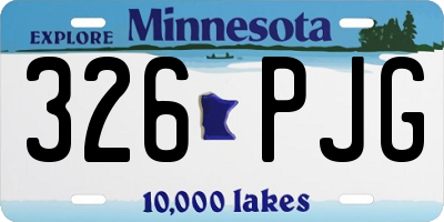 MN license plate 326PJG
