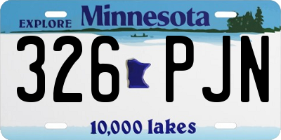 MN license plate 326PJN
