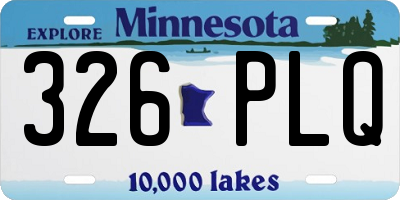 MN license plate 326PLQ