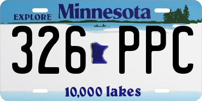 MN license plate 326PPC
