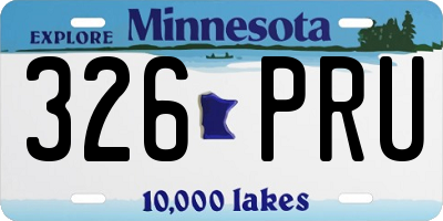 MN license plate 326PRU