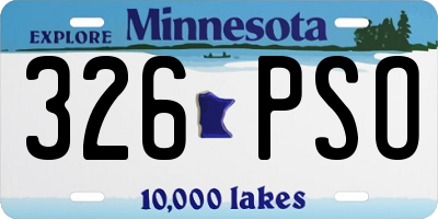 MN license plate 326PSO