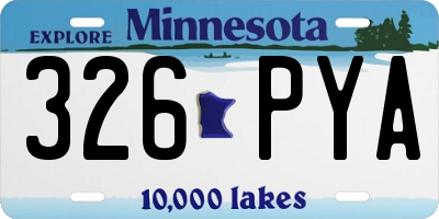 MN license plate 326PYA