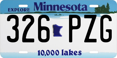 MN license plate 326PZG