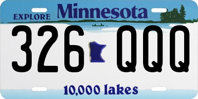 MN license plate 326QQQ