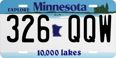 MN license plate 326QQW