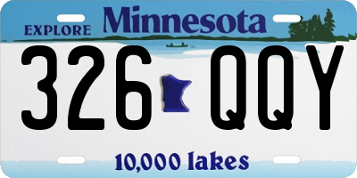 MN license plate 326QQY