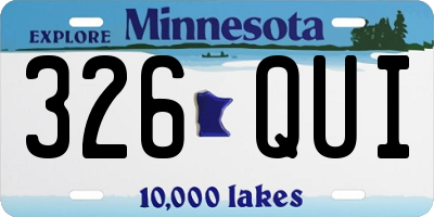 MN license plate 326QUI