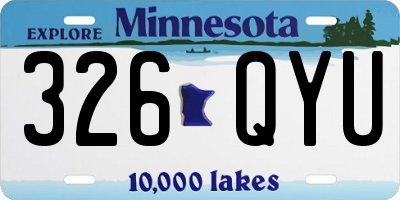 MN license plate 326QYU