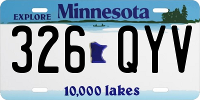 MN license plate 326QYV