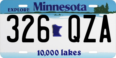 MN license plate 326QZA