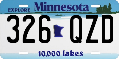 MN license plate 326QZD