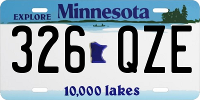 MN license plate 326QZE