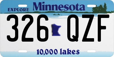 MN license plate 326QZF