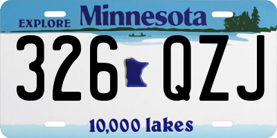 MN license plate 326QZJ