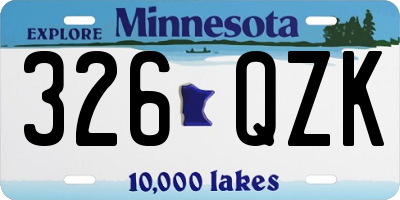 MN license plate 326QZK