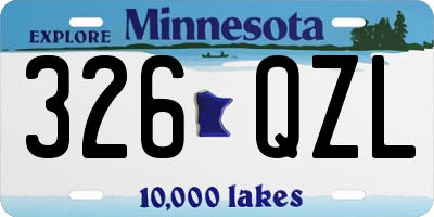 MN license plate 326QZL
