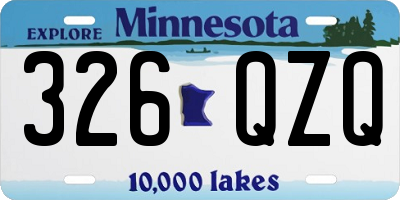MN license plate 326QZQ