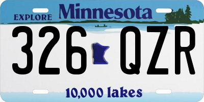 MN license plate 326QZR