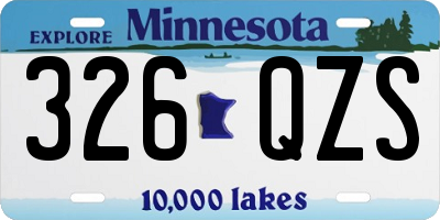 MN license plate 326QZS