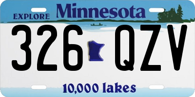 MN license plate 326QZV