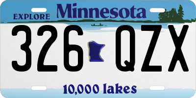 MN license plate 326QZX