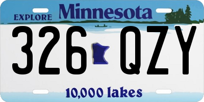 MN license plate 326QZY