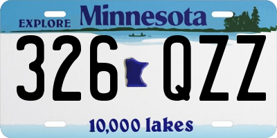 MN license plate 326QZZ