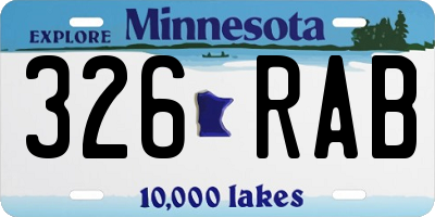 MN license plate 326RAB