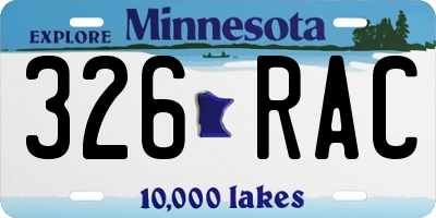 MN license plate 326RAC
