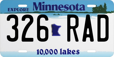 MN license plate 326RAD