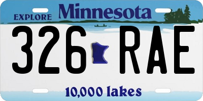 MN license plate 326RAE