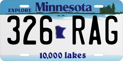 MN license plate 326RAG