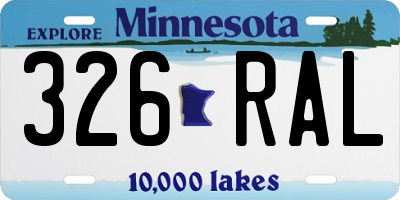 MN license plate 326RAL
