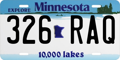 MN license plate 326RAQ