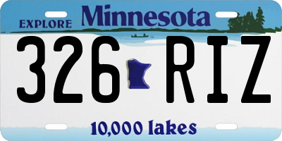 MN license plate 326RIZ